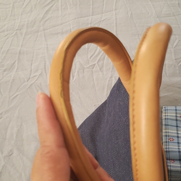 Talbots Denim Leather Handbag - Picture 6 of 8